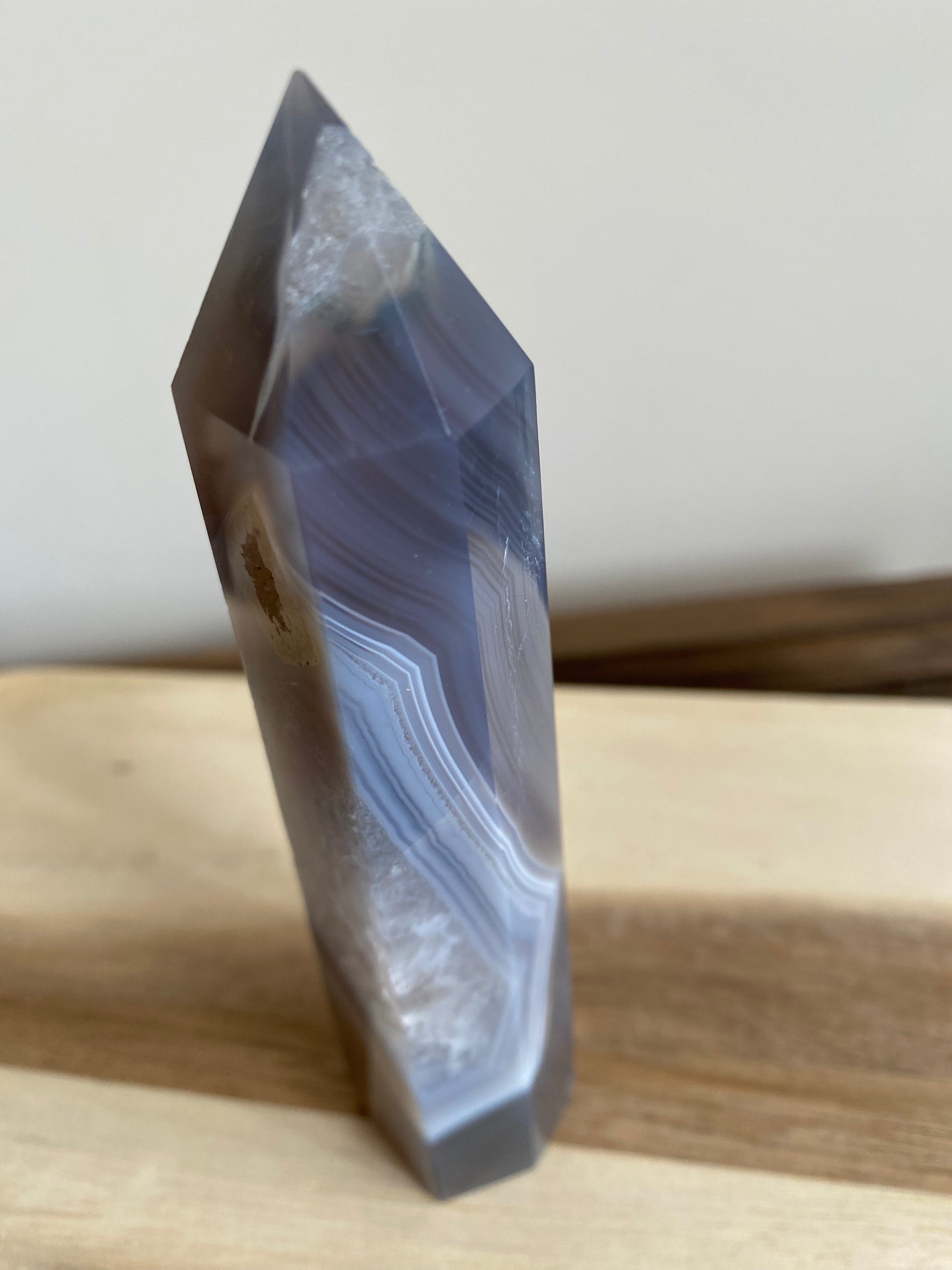 Druzy tower, blue lace agate