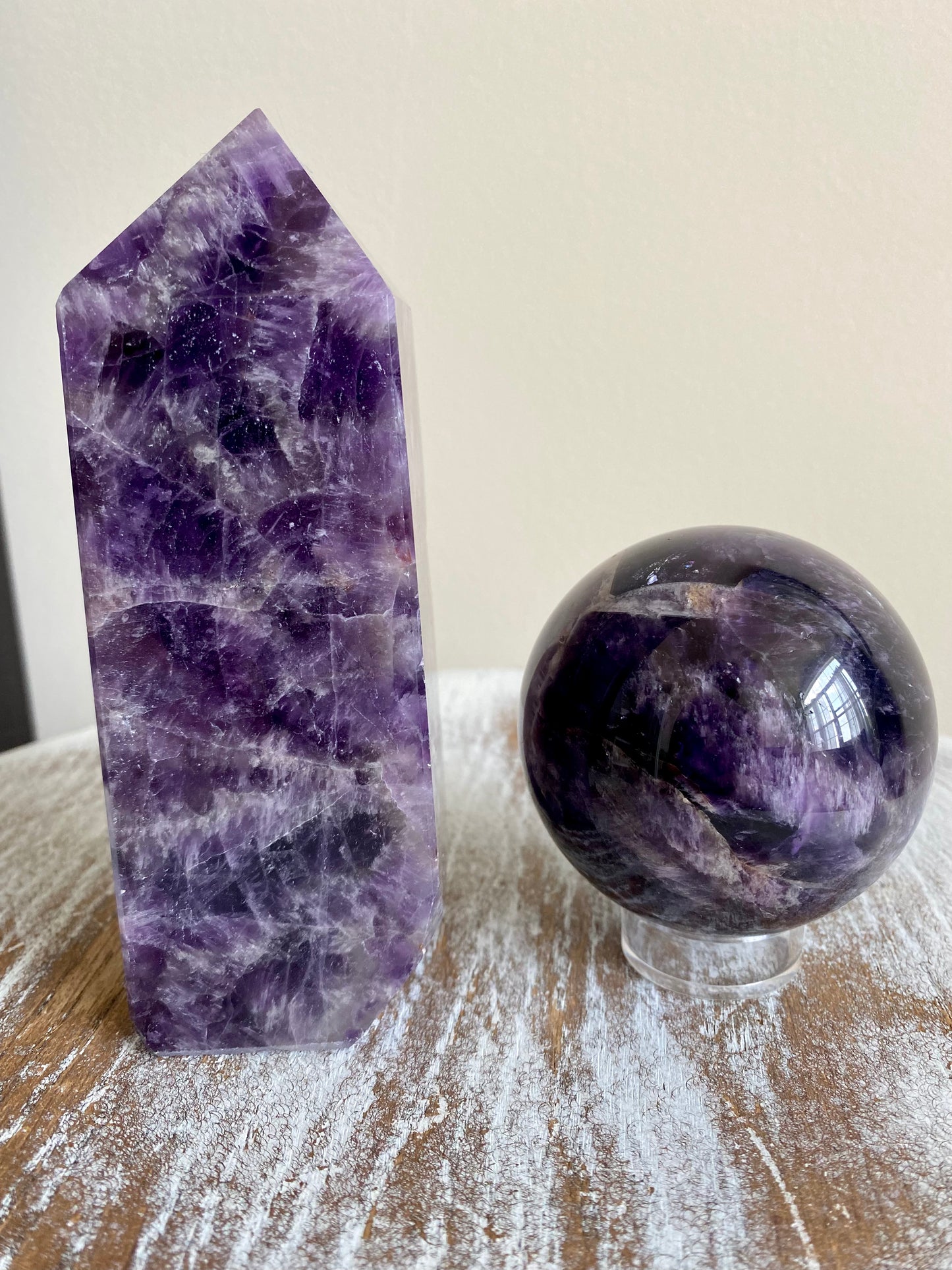 Amethyst Tower + Sphere Duo