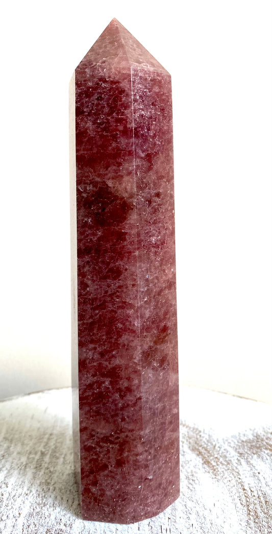 Strawberry Quartz Tower | Love & Heart-Centered Growth (8 inches)