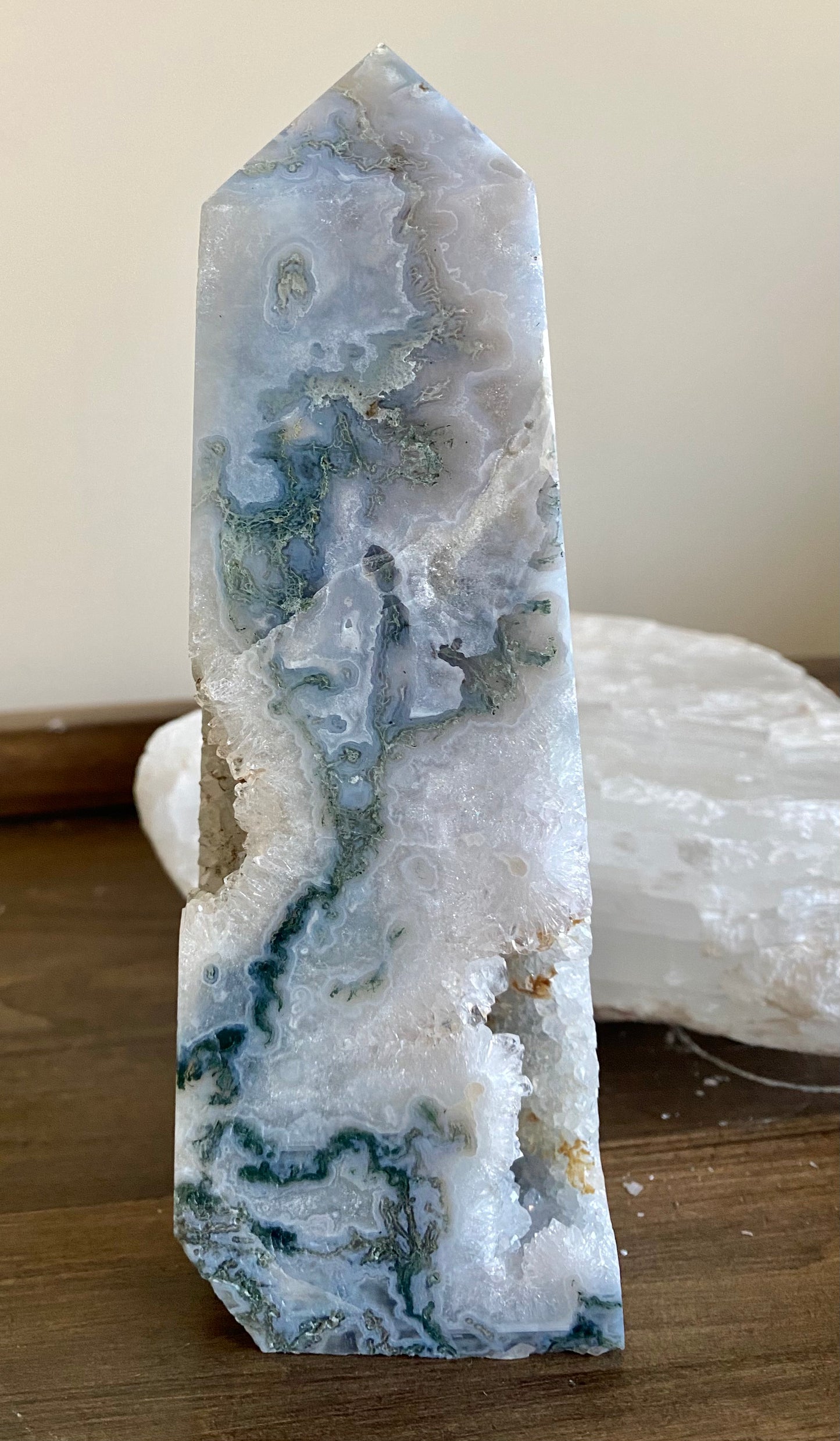 Moss Sanctuary | Druzy Moss Agate Tower